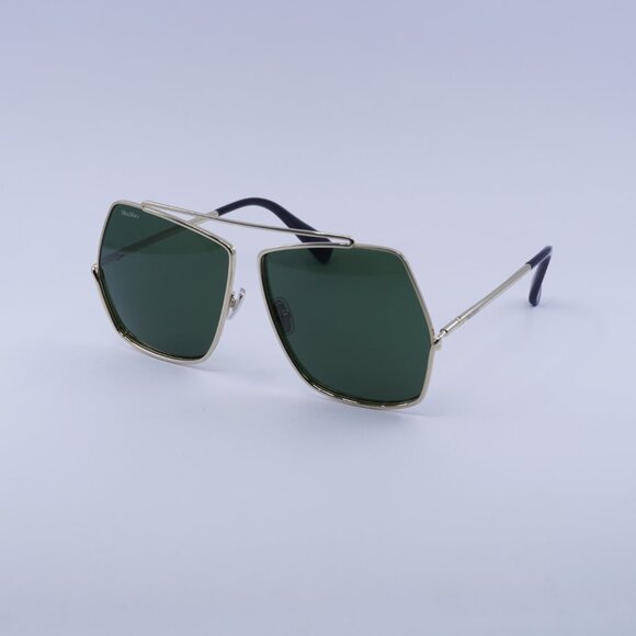 MaxMara ELSA MM0006 08A Sunglasses Gunmetal Geometric Frame, Smoke Lenses - Picture 10 of 13